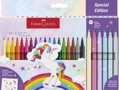 Faber-Castell - Felt-tip pen unicorn 18+6 + stickers (554221)