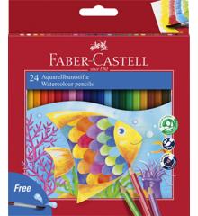 Faber-Castell - Watercolour pencil + brush box (24 pcs) (114425)