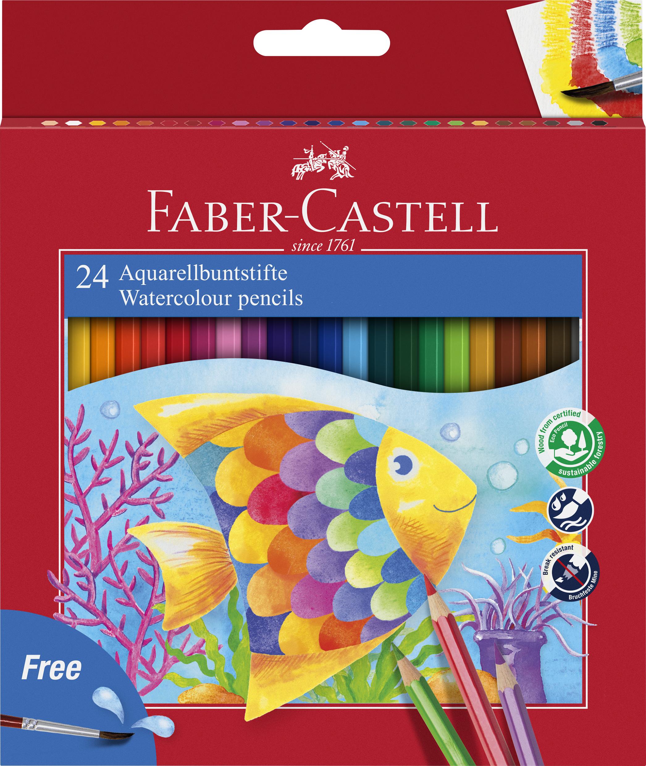 Faber-Castell - Watercolour pencil + brush box (24 pcs) (114425) thumbnail-1