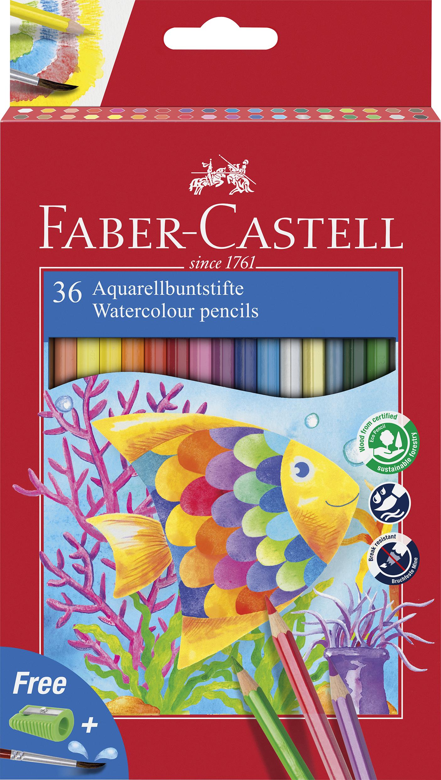 Faber-Castell - Watercolour pencil + brush box (36 pcs) (114437)
