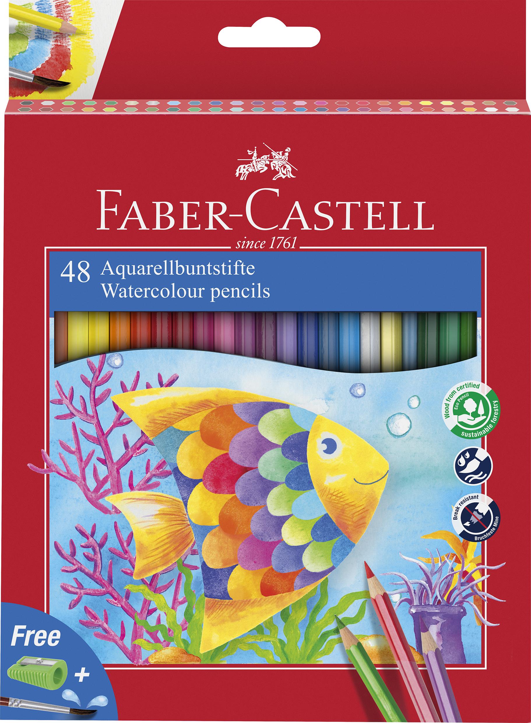 Faber-Castell - Watercolour pencil + brush box (48 pcs) (114448)