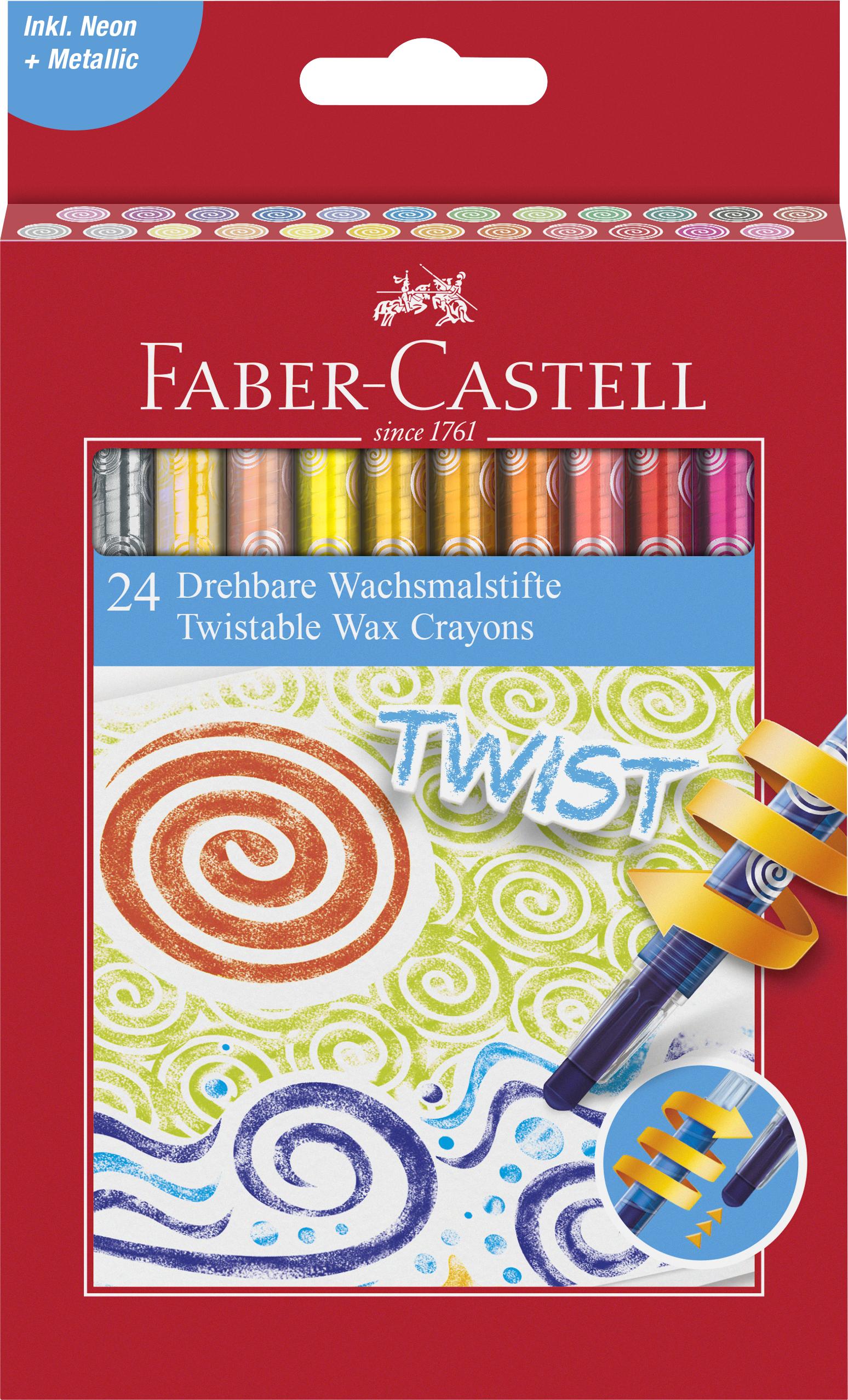 Faber-Castell - Twistable Wax Crayons cardboard (24 pcs) (120004)