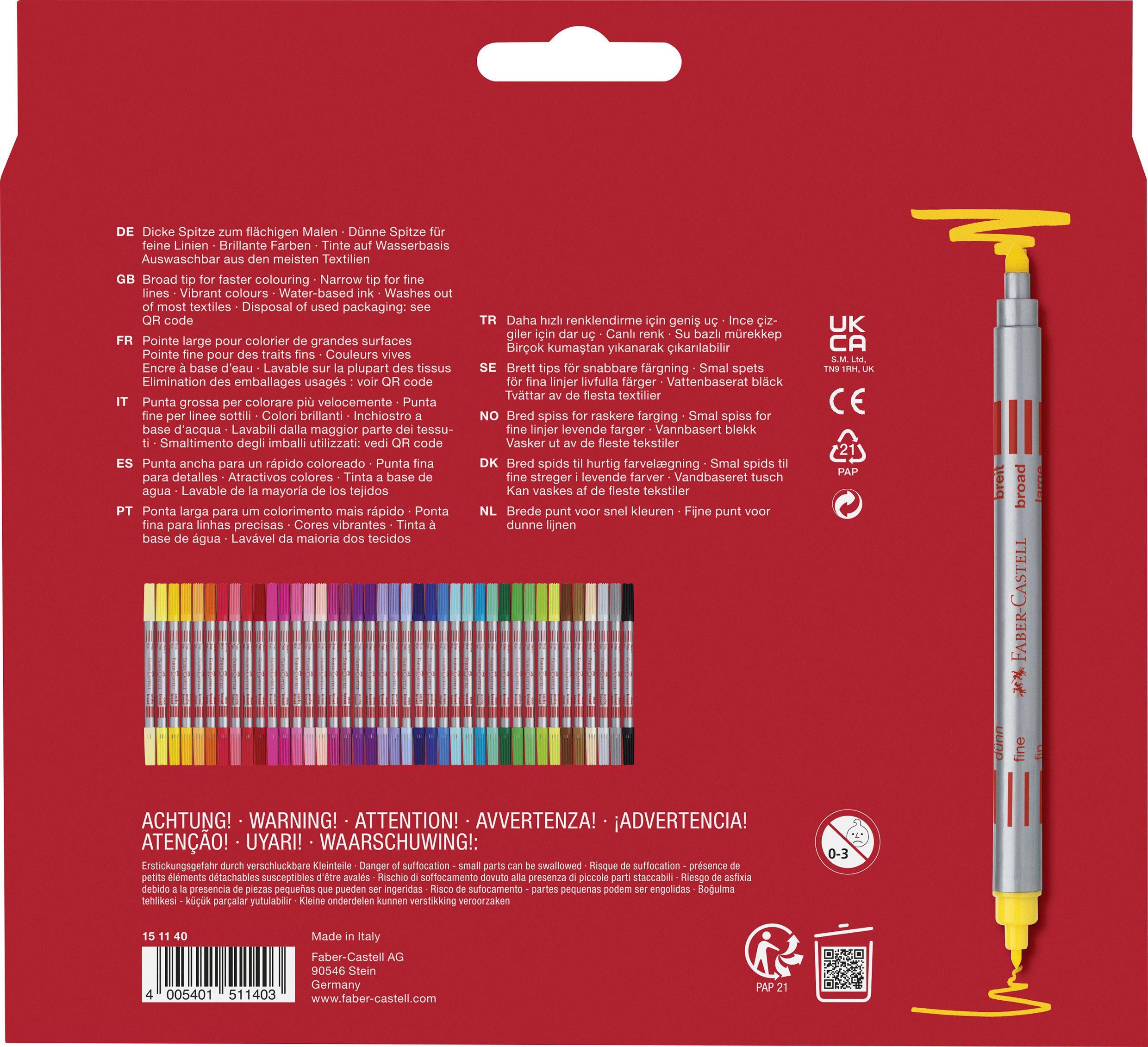 Faber-Castell - Double fibre-tip pen set (40 pcs) (151140) thumbnail-2