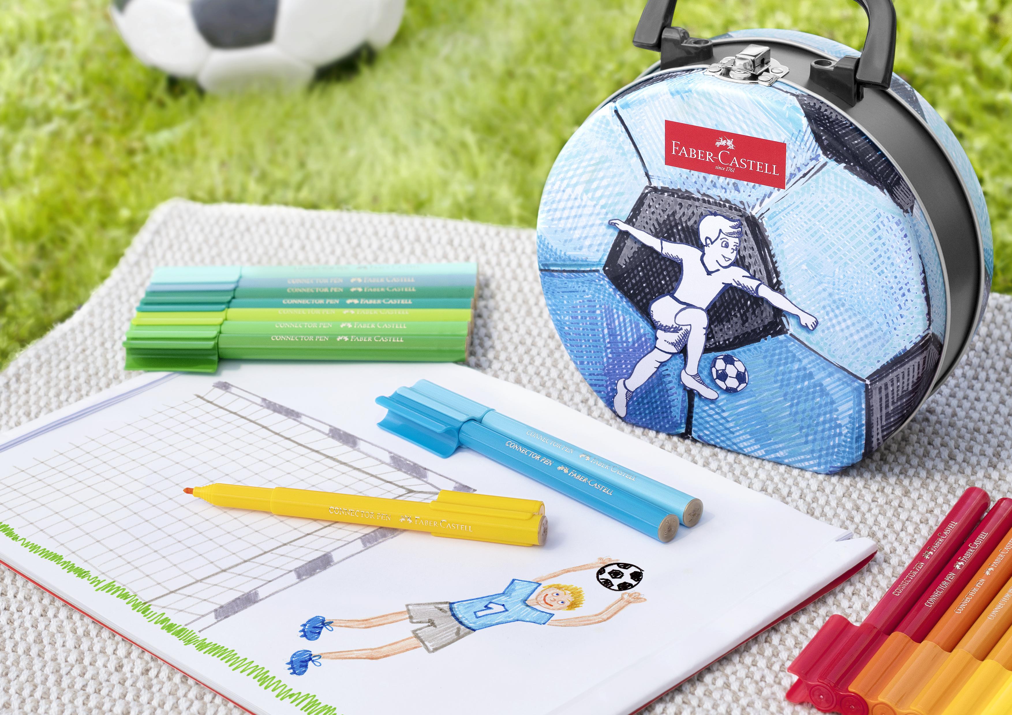 Faber-Castell - Felt tip pen Connector suitcase soccer (155538) thumbnail-2