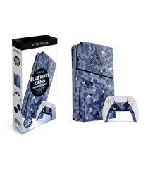 Maxx Tech PS5 Slim Faceplates + Controller Faceplates - Blue Wave Camo
