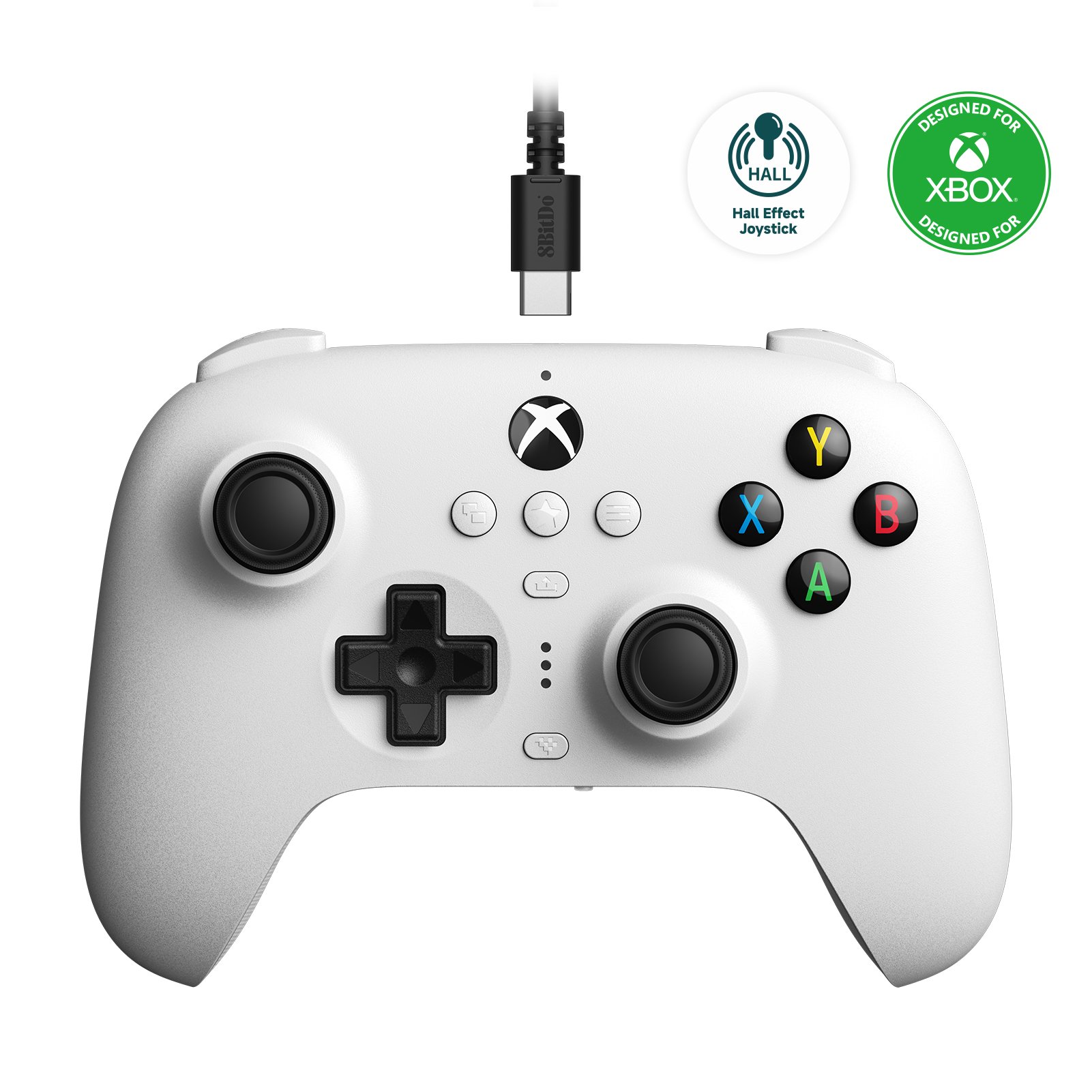 8BitDo Ultimate Wired Controller for Xbox Hall Ed/ White - Videospill og konsoller
