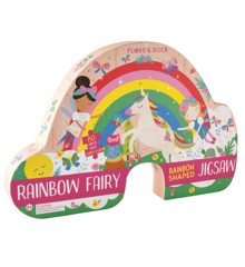 FLOSS & ROCK - Rainbow Fairy 80pc "Rainbow" Shaped Jigsaw with Shaped Box - (40P3602)