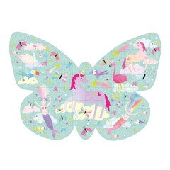 FLOSS & ROCK - Fantasy 80pc " Butterfly"  Shaped Jigsaw with Shaped Box  - (38P3436)