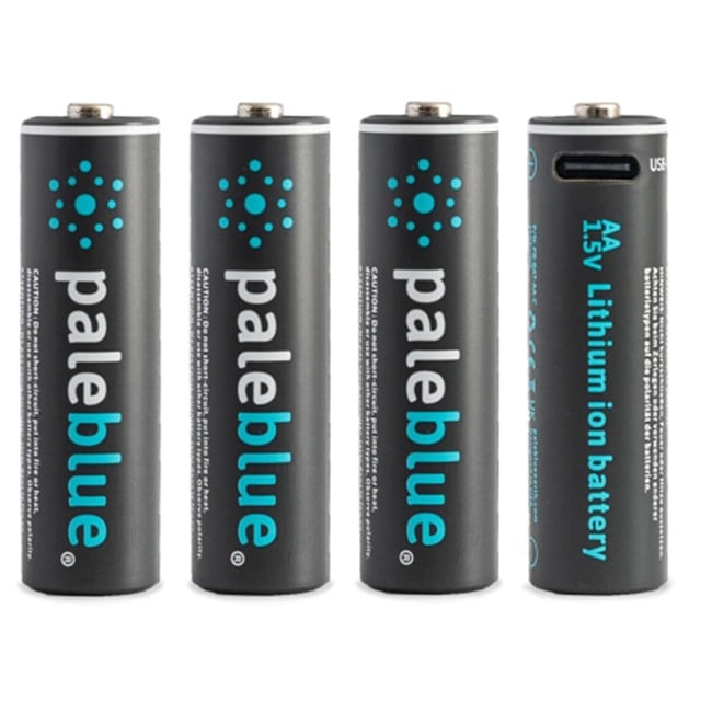 Pale Blue - USB-C Rechargeable AA Batteries - 4 Pack