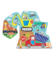 FLOSS & ROCK - Construction 20pc "Digger" Shaped Jigsaw with Shaped Box - (45P6468)