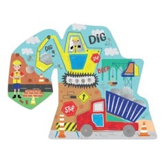 FLOSS & ROCK - Construction 20pc "Digger" Shaped Jigsaw with Shaped Box - (45P6468)