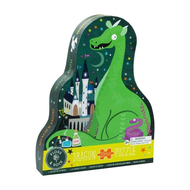 FLOSS & ROCK - Spellbound 20pc "Dragon" Shaped Jigsaw with Shaped Box  - (42P6327)