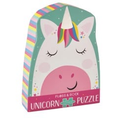 FLOSS & ROCK - Rainbow Unicorn 12pc Shaped Jigsaw with Shaped Box - (40P3597)