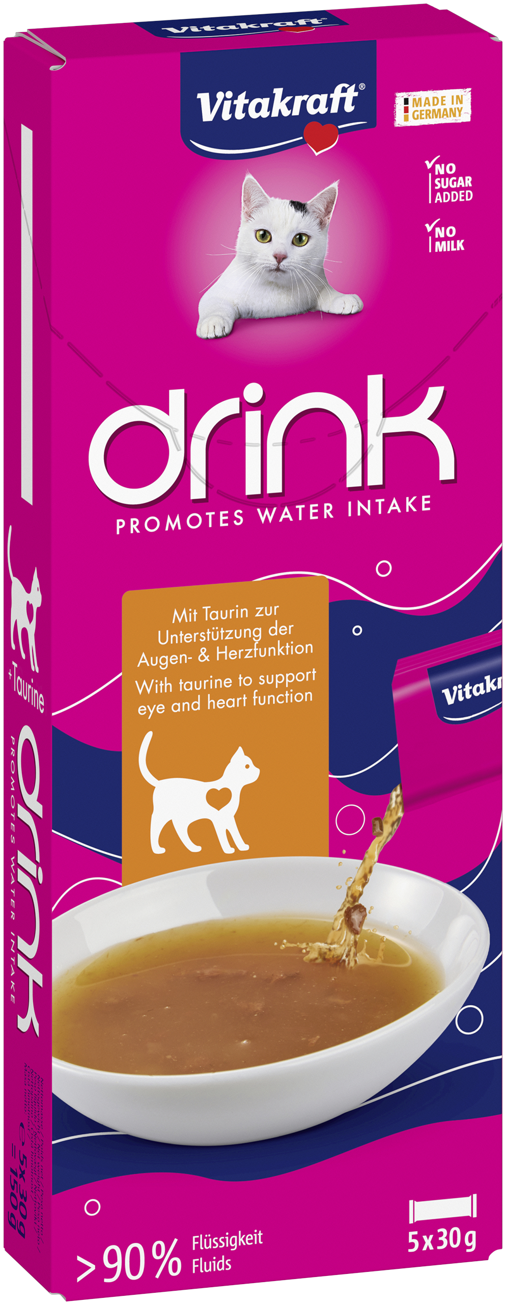 Vitakraft - Drink med snag af kylling og taurin 5x30g