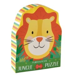 FLOSS & ROCK - Lion 12pc Shaped Jigsaw with Shaped Box  - (40P3599)