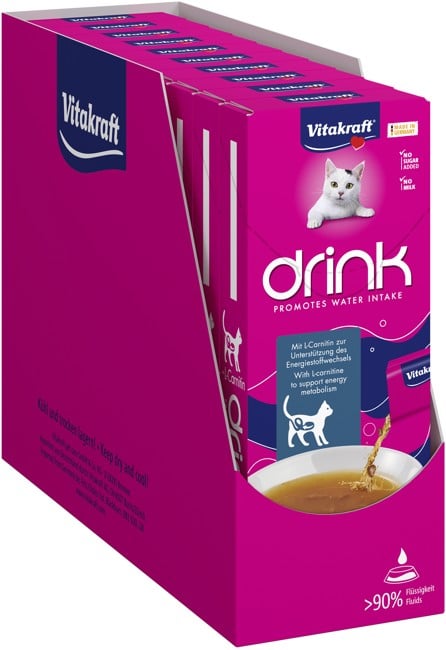 Vitakraft - 10 x Drink med smag af laks og L-Carnitin 5x30g