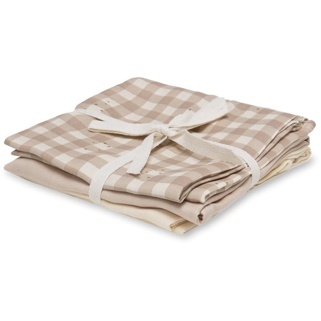 That's Mine - Bora Muslin Cloth 3-pack Stardust Check Beige