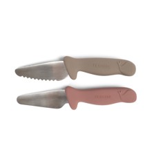 Filibabba - Beginner's cutting knives - 2-pack - Warm Grey + Rose - (FI-03338)