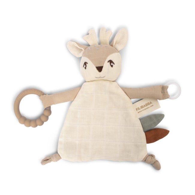 Filibabba - Comfort blanket with teether - Fawn - (FI-03357)