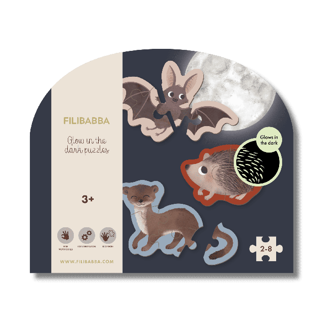 Filibabba - Glow in the dark puzzle - Forest friends - (FI-03320)