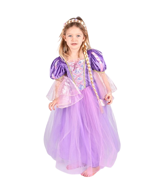 Den Goda Fen - Princess Dress w. Braid - Purple (98-104 cm) (F66621)