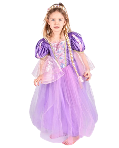 Den Goda Fen - Princess Dress w. Braid - Purple (98-104 cm) (F66621)