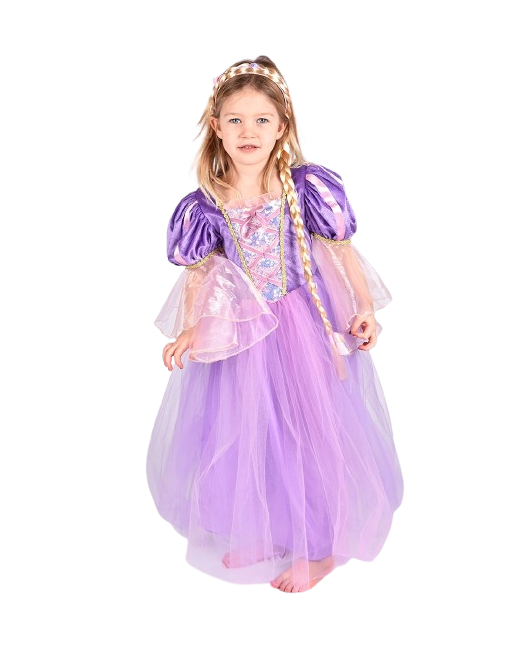 Den Goda Fen - Princess Dress w. Braid - Purple (110-116 cm) (F66622)