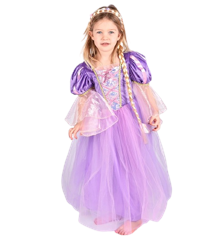 Den Goda Fen - Princess Dress w. Braid - Purple (122-128 cm) (F66623)