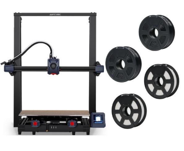 Anycubic - Kobra 2 Max 3D Printer, 2x ST-PLA 1.75 mm1 kg Filament Black&2x ST-PLA 1.75 mm 1 kg Filament White (CCTree) - Bundle - Datamaskiner