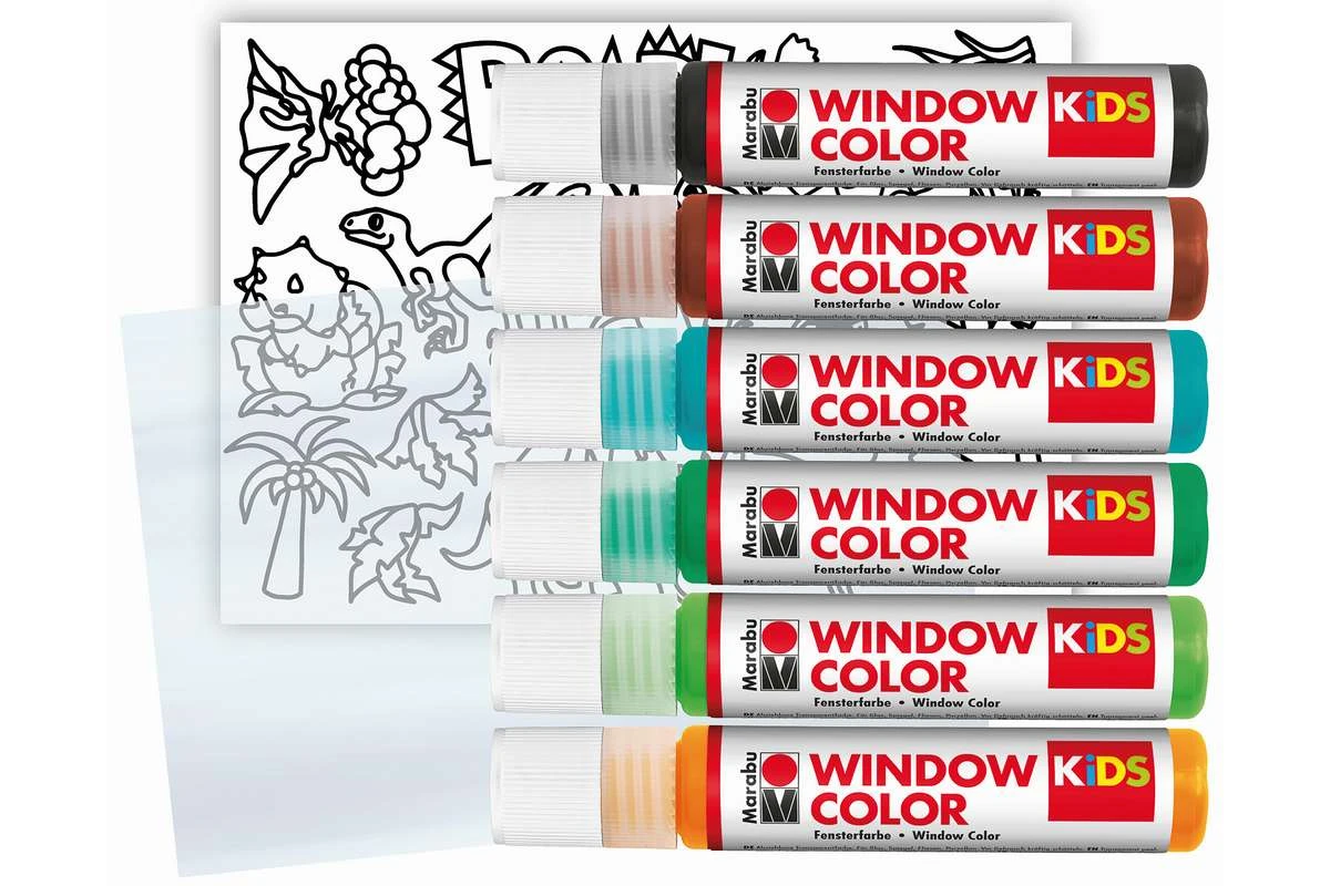 Marabu – Fun & Fancy Window Color 6x25ml – Dinosaur (822508)