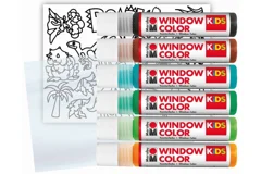 Marabu - Fun & Fancy Window Farver 6x25ml - Dinosaur