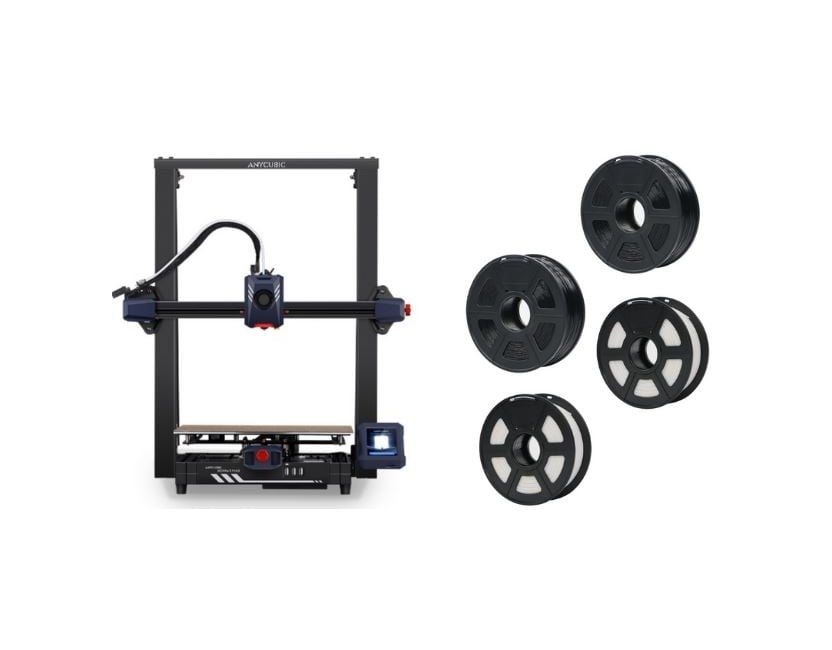 Anycubic - Kobra 2 Plus 3D Printer, 2x ST-PLA 1.75 mm 1 kg Filament Black &  2x ST-PLA 1.75 mm 1 kg Filament White (CCTree) - Bundle