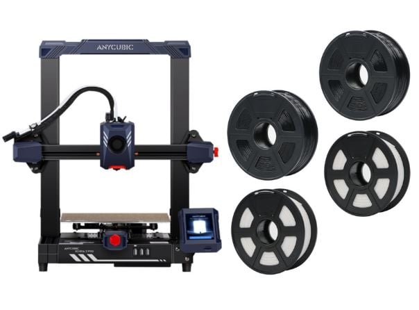 Anycubic - Kobra 2 Pro 3D Printer, 2x ST-PLA 1.75 mm 1 kg Filament Black&2x ST-PLA 1.75 mm 1 kg Filament White (CCTree) - Bundle - Datamaskiner