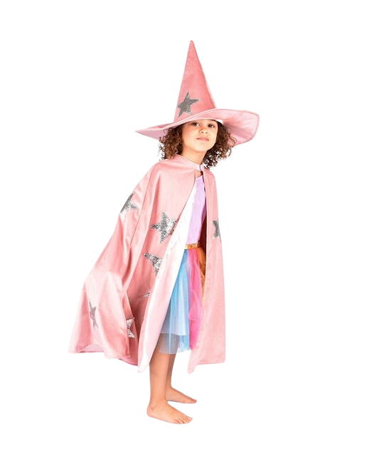 Den Goda Fen - Velvet Cape w. Hat - Dusty Pink (3-8 years) (F77602)