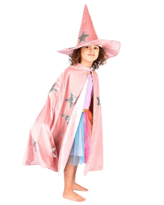 Den Goda Fen - Velvet Cape w. Hat - Dusty Pink (3-8 years) (F77602)