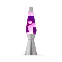 iTotal - Lava Lamp 36 cm - Silver Base, Purple Liquid and White Wax (XL1766)