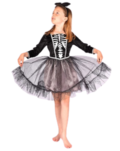 Den Goda Fen - Skeleton Dress w. Headband (110-116 cm) (F77732)