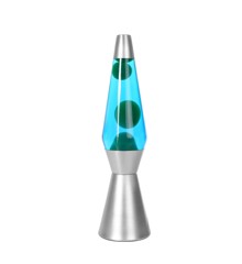 iTotal - Lava Lamp 36 cm - Silver Base, Blue Liquid and Green Wax (XL1787)