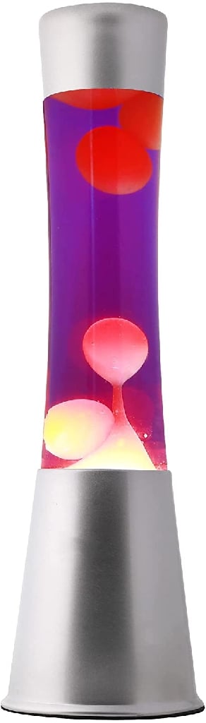 iTotal - Lava Lampe 40 cm - Sølv Base, Lilla Væske og Gul Voks