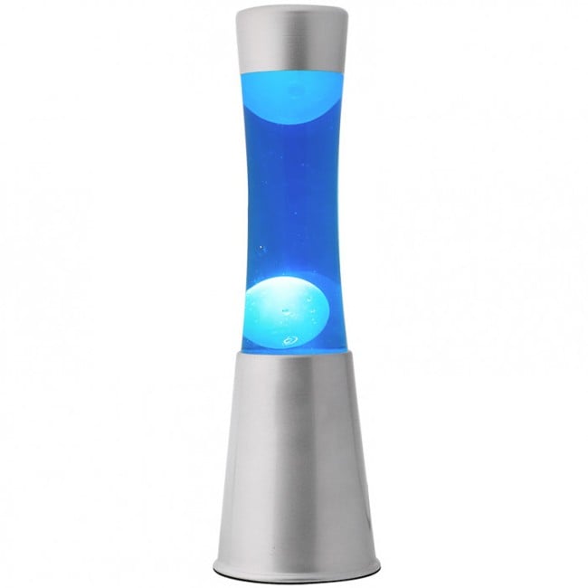 iTotal - Lava Lamp 40 cm - Silver Base, Blue Liquid and White Wax (XL1791)