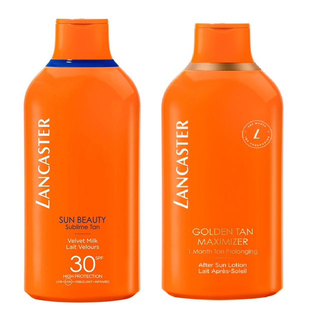 Lancaster - SUN BEAUTY Sublime Tan Velvet Milk SPF 30 - 400 ml + Lancaster - After Sun GoldenTan Maximizer 400 ml - Sonnencreme