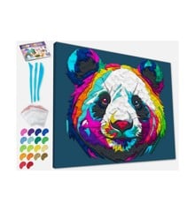 SPLAT PLANET - Clay painting on canvas 30x40cm - Panda (777682)