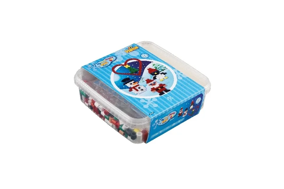 Hama - maxi beads Christmas 600pcs + plate 8206 in bucket (388749)