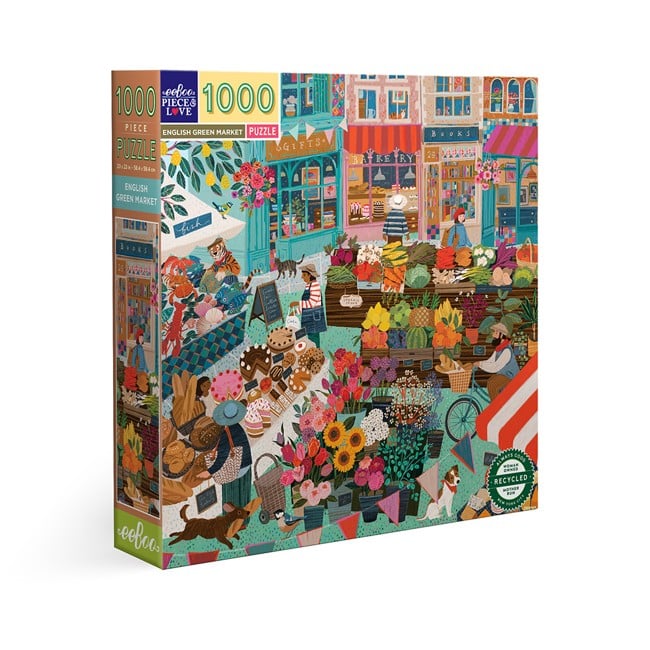 eeBoo - Puzzle 1000 pcs - English Green Market - (EPZTEGM)