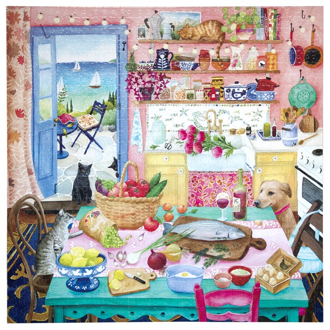 eeBoo - Puslespil 1000 brk - Pink kitchen