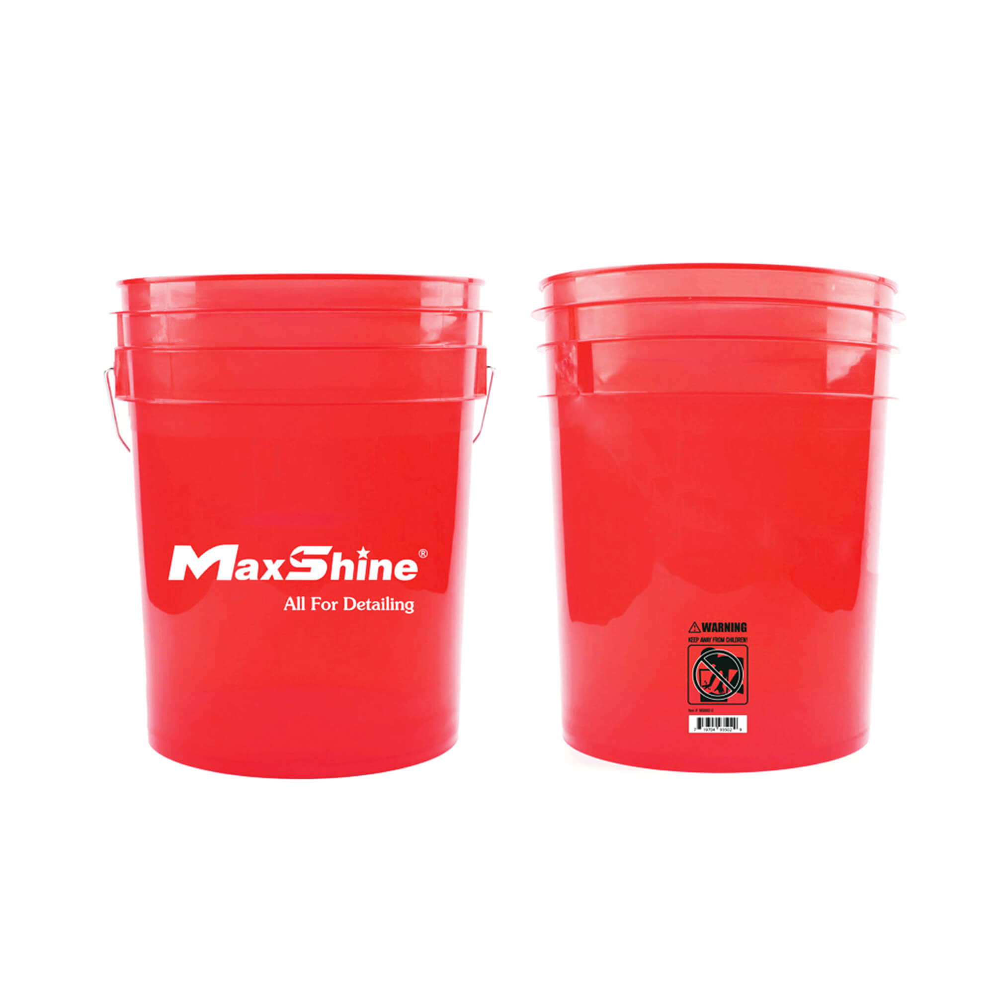 Maxshine Detailing Bucket Transparent 20L - Red - Verktøy og hjemforbedringer