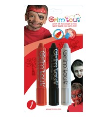 Grim Tout - Face Paint Sticks 3pack- Pirate Vampire - (GT41822)