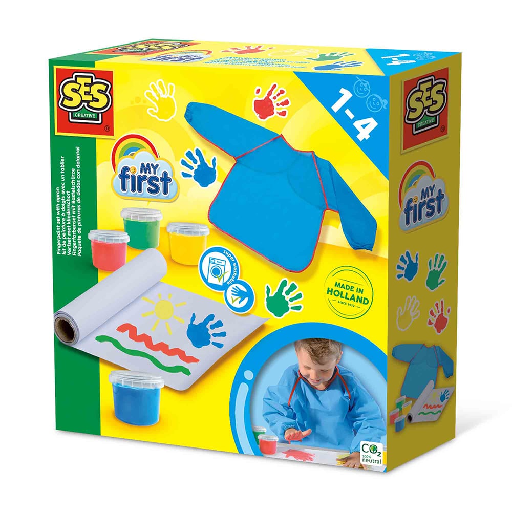 SES Creative - My first - Fingerpaint with Apron - (S14449) - Leker