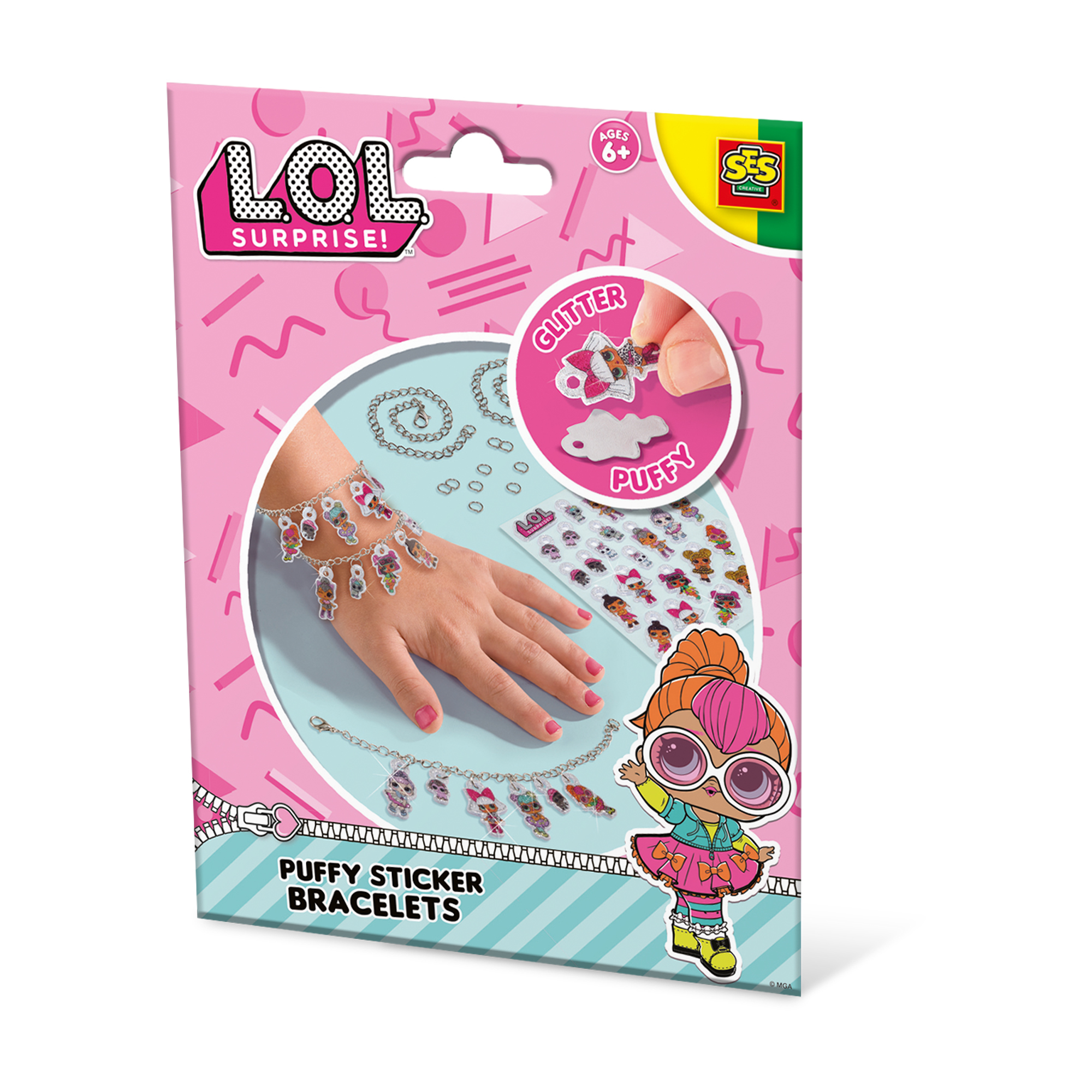 SES Creative - Making Bracelets - L.O.L. Puffy Stickers - (S14190) - Leker