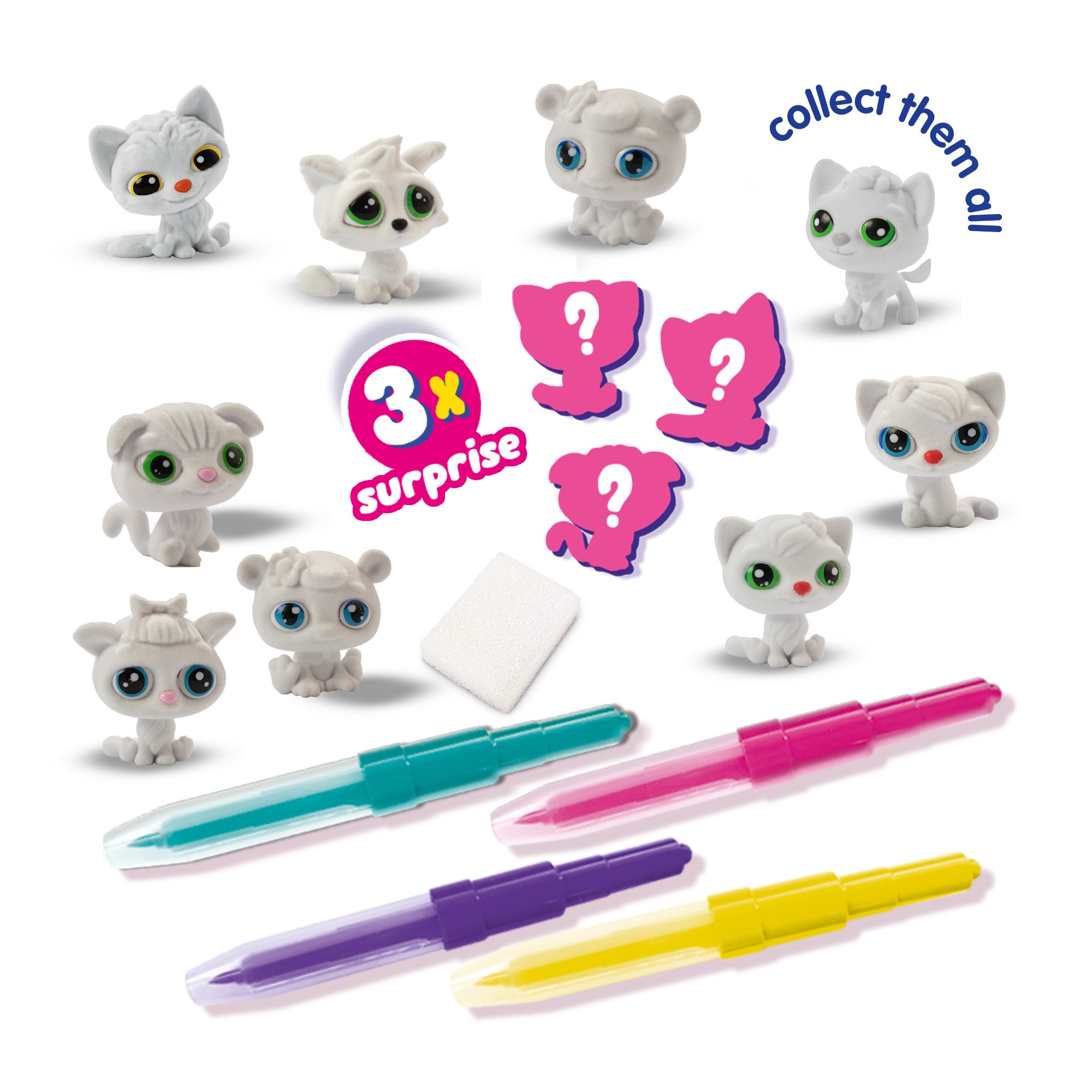 SES Creative - Blow Pens - Decorate 3 Kittens - (S14334) - Leker